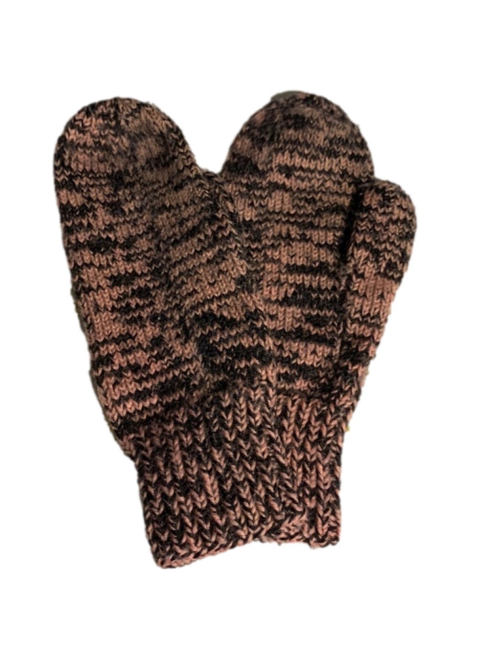 Pink and black handmade mittens